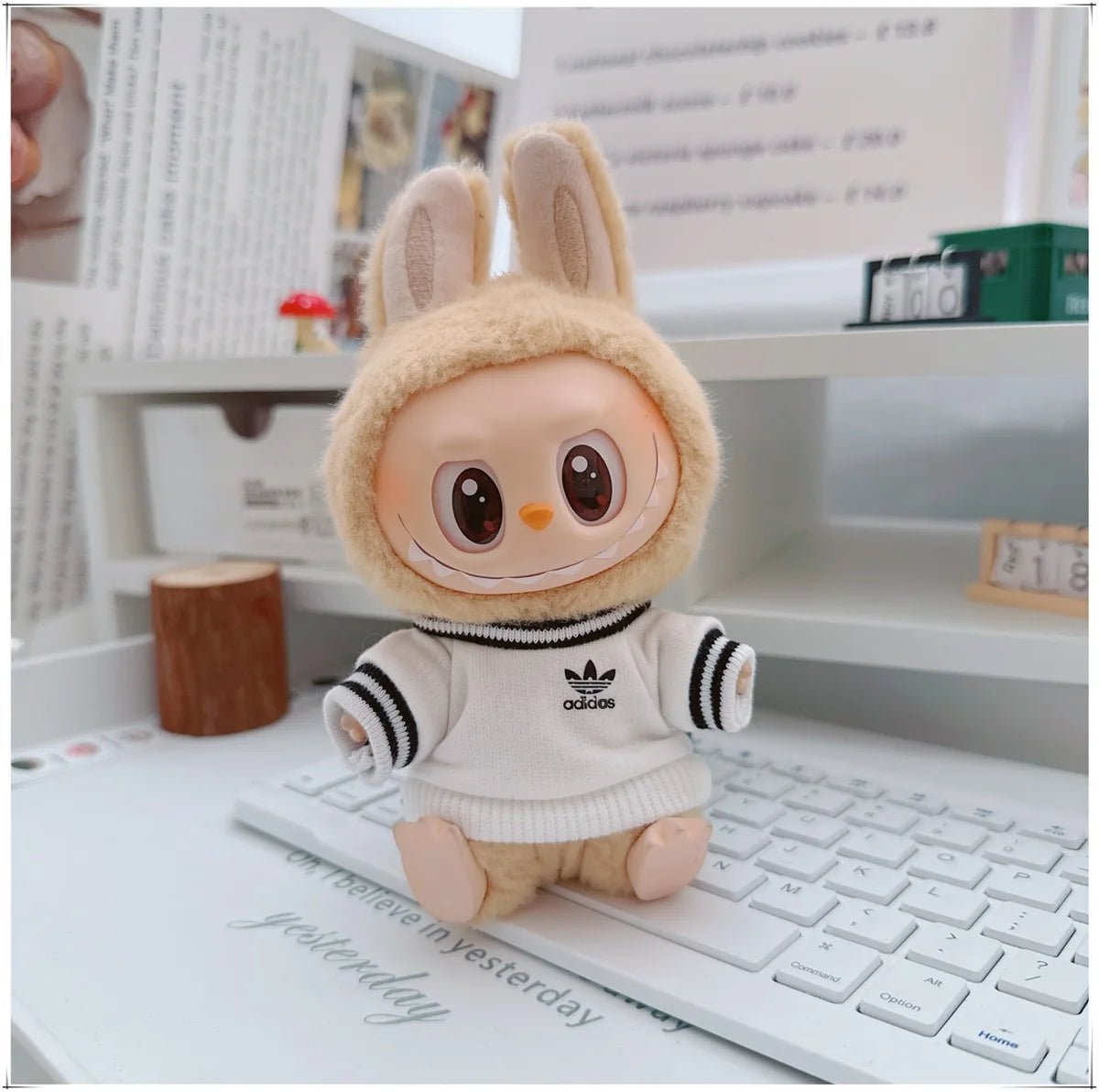 15/17cm Labubu Fashion Hoodie and Pants Set