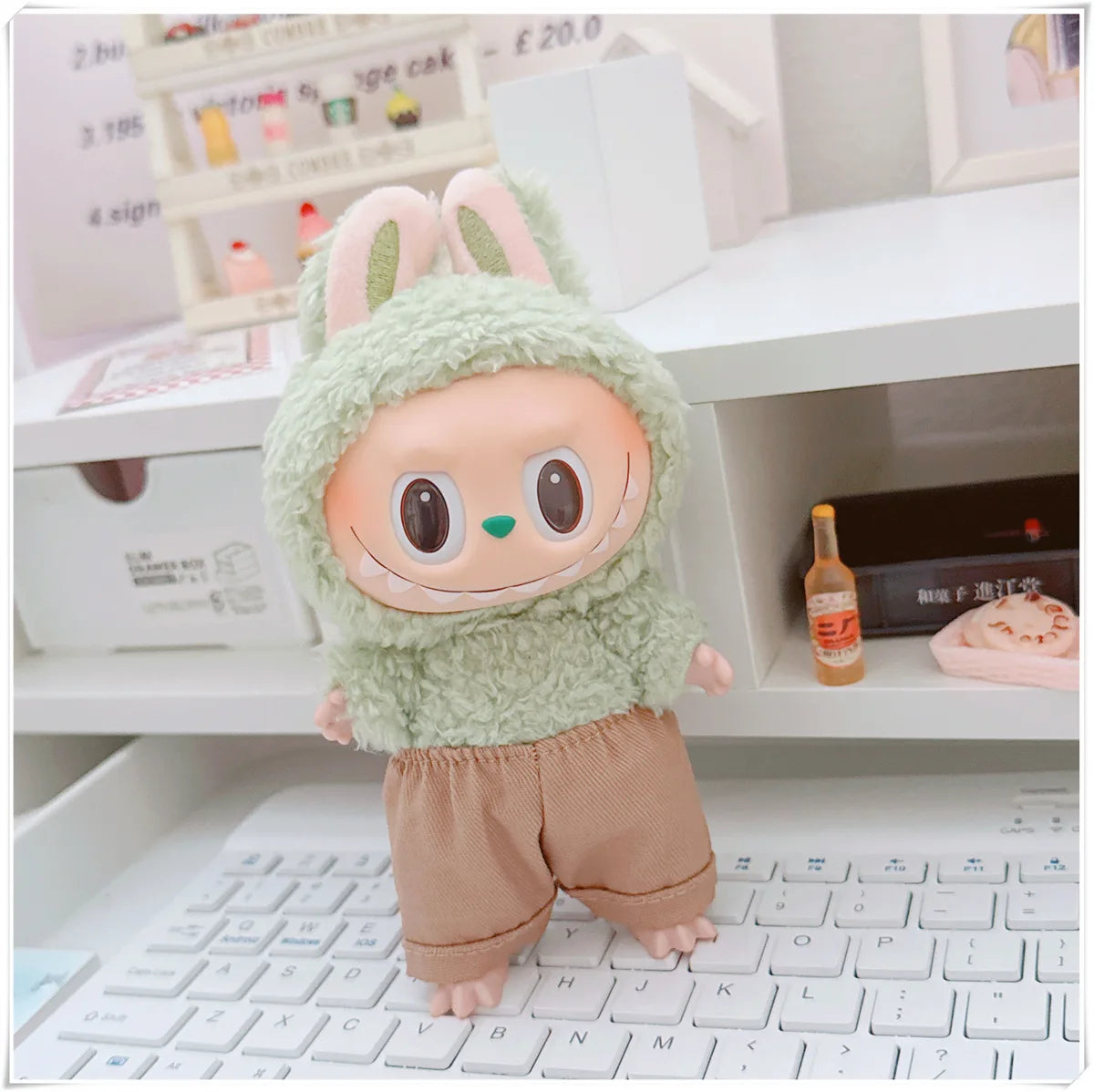 15/17cm Labubu Fashion Hoodie and Pants Set
