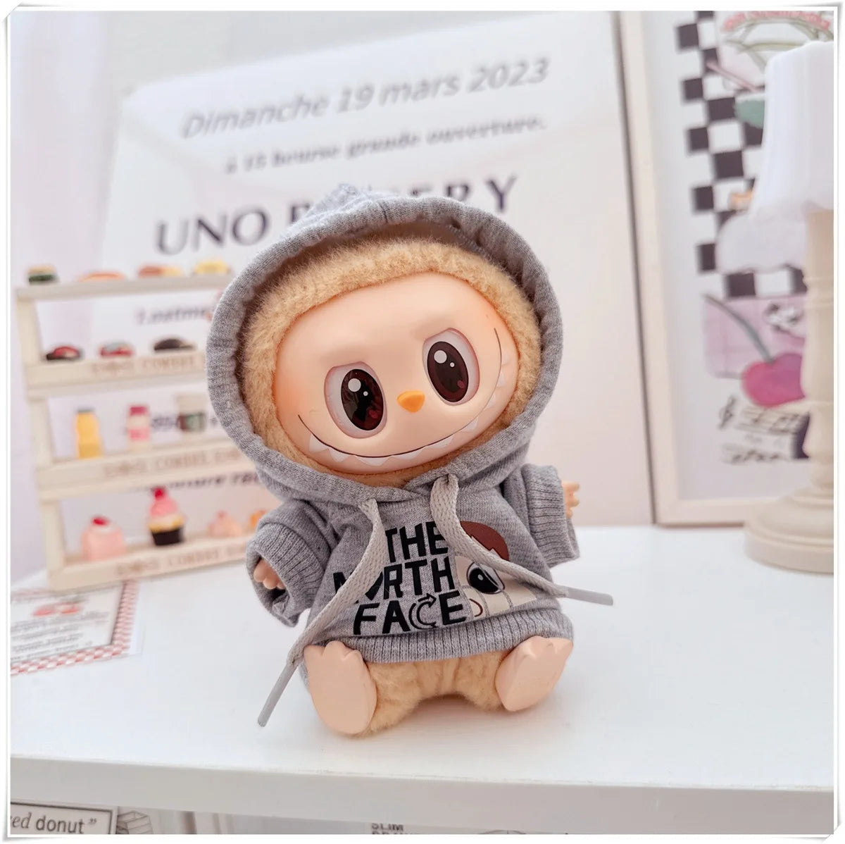 15/17cm Labubu Fashion Hoodie and Pants Set