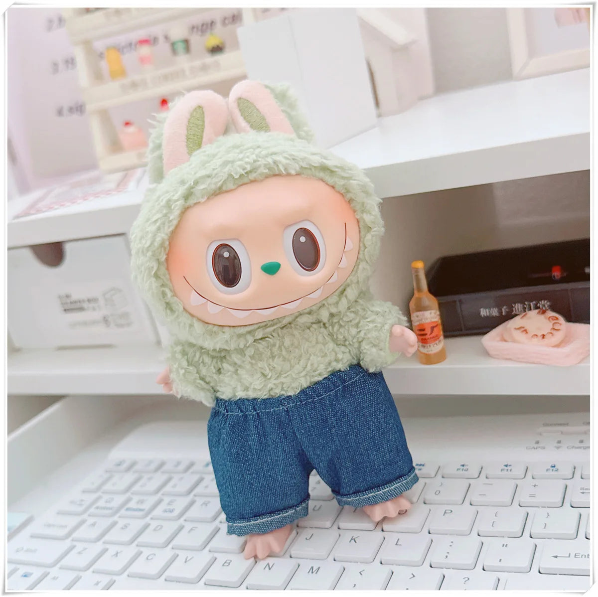15/17cm Labubu Fashion Hoodie and Pants Set