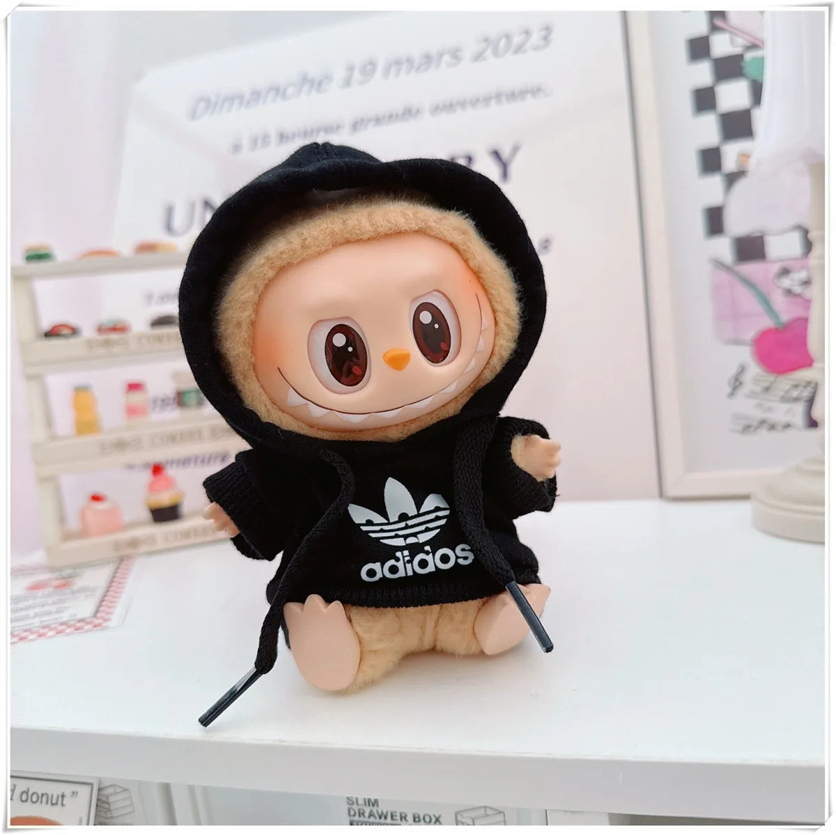 15/17cm Labubu Fashion Hoodie and Pants Set