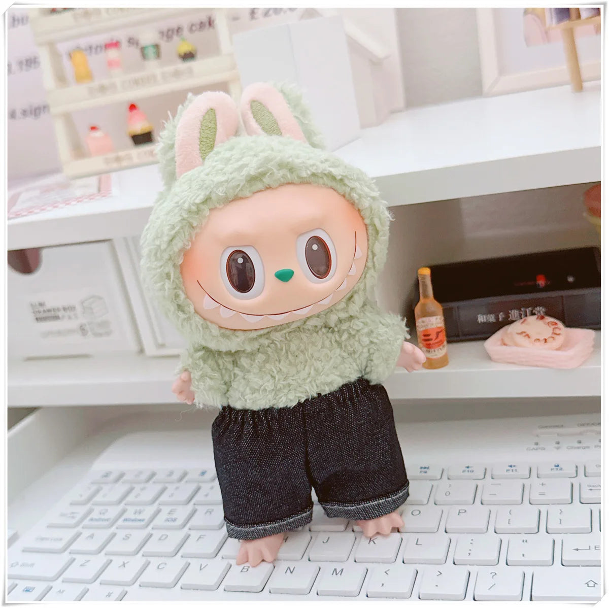 15/17cm Labubu Fashion Hoodie and Pants Set