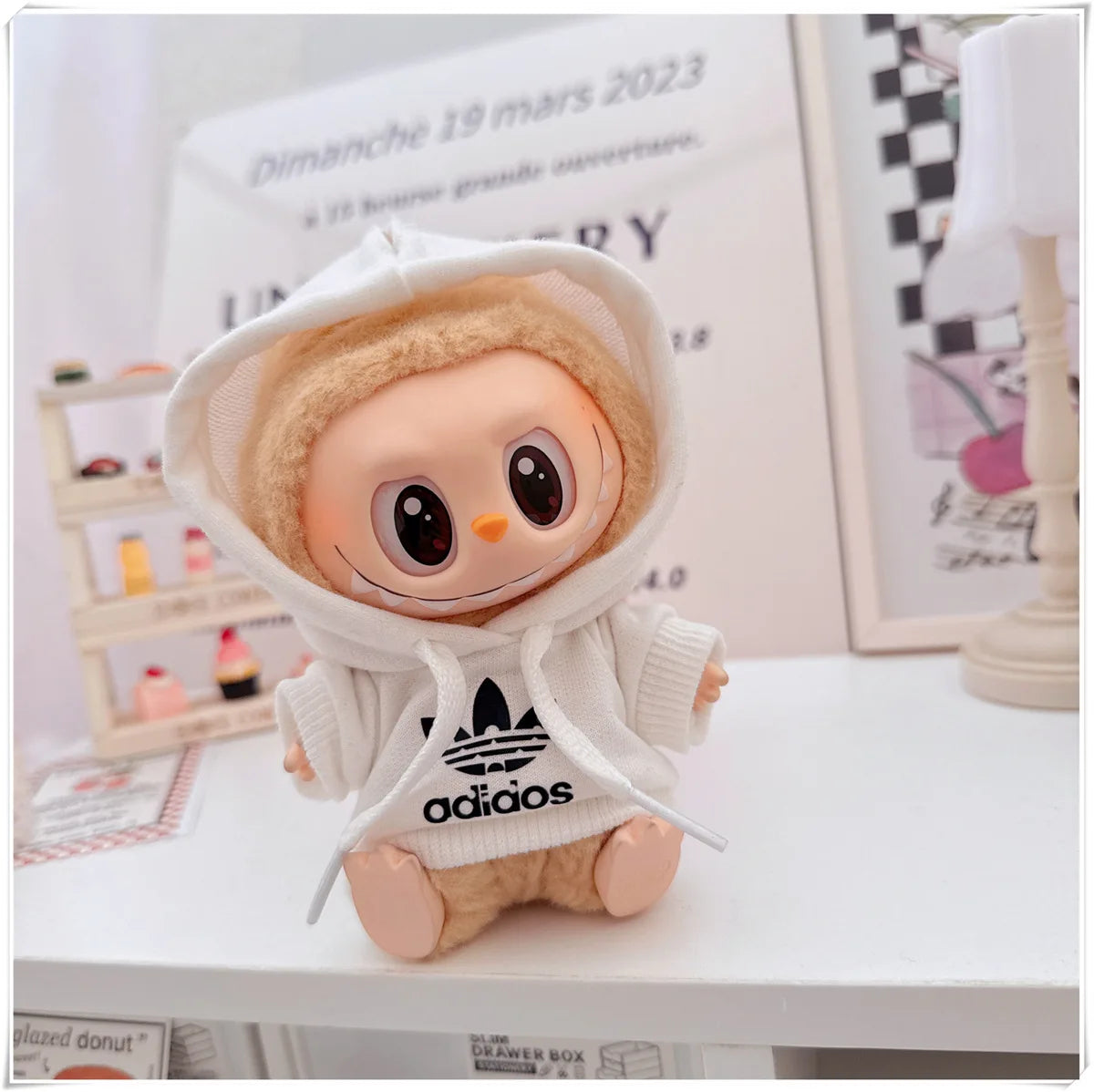 15/17cm Labubu Fashion Hoodie and Pants Set
