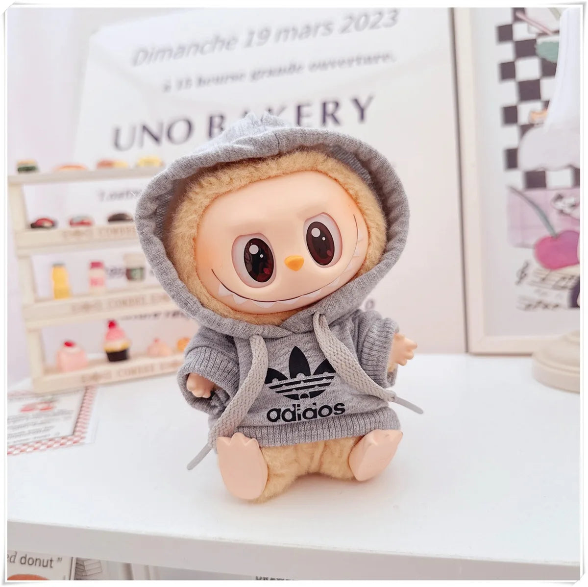 15/17cm Labubu Fashion Hoodie and Pants Set